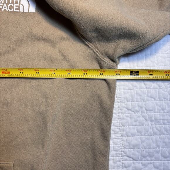 North Face Men's Large Box NSE Pullover Hoodie Never Stop Exploring Tan Beige - Picture 9 of 10